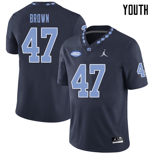 Jordan Brand Youth #47 Zach Brown North Carolina Tar Heels College Football Jerseys Sale-Navy